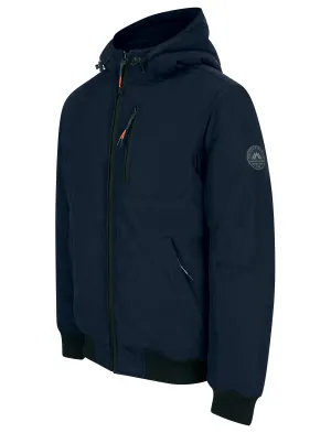 Yorker Padded Windbreaker Jacket with Borg Lined Hood in Sky Captain Navy - Tokyo Laundry