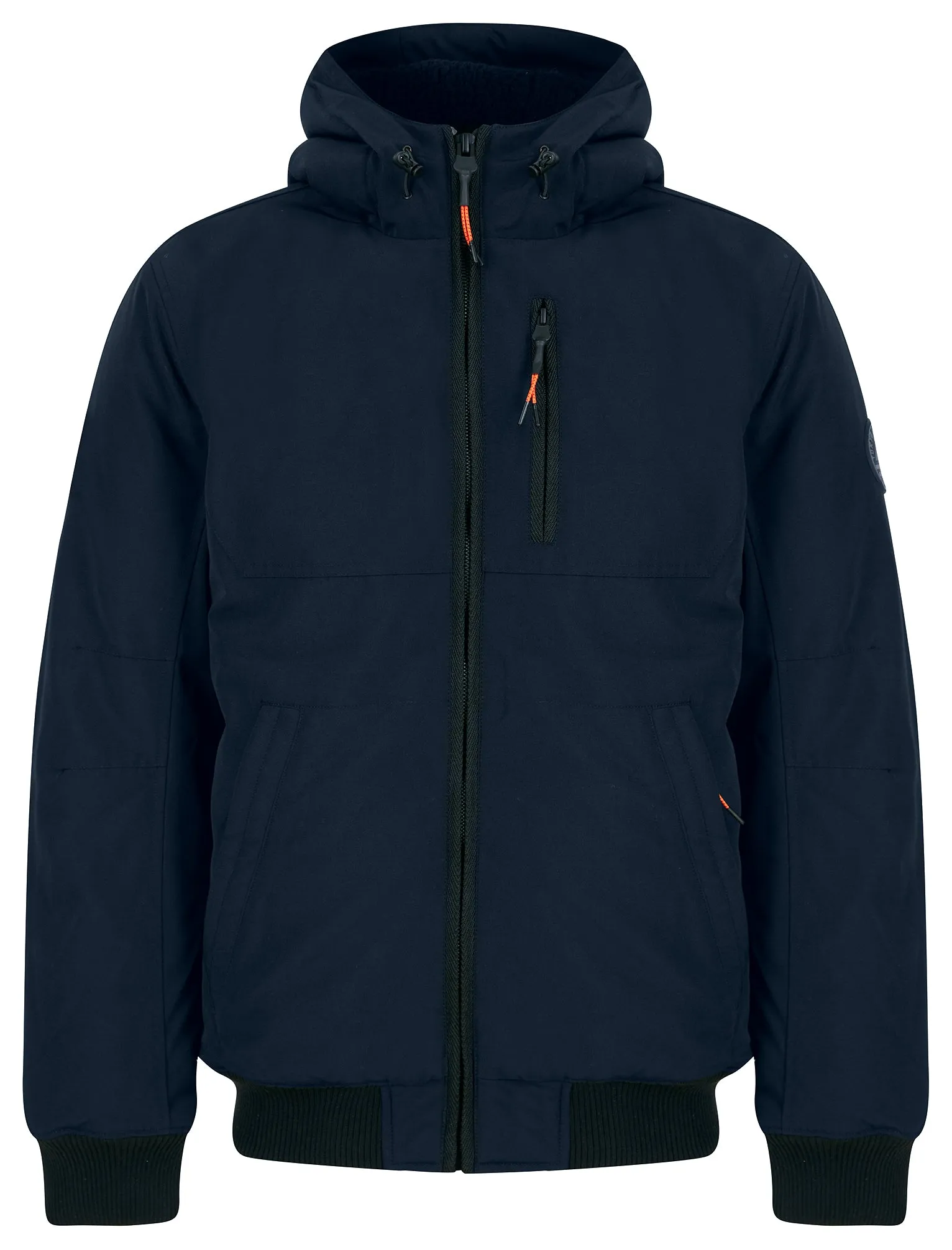 Yorker Padded Windbreaker Jacket with Borg Lined Hood in Sky Captain Navy - Tokyo Laundry